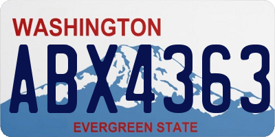 WA license plate ABX4363