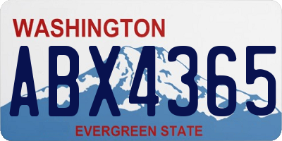 WA license plate ABX4365