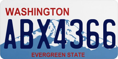 WA license plate ABX4366