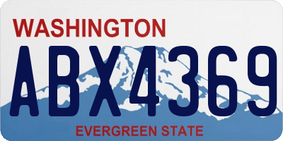 WA license plate ABX4369