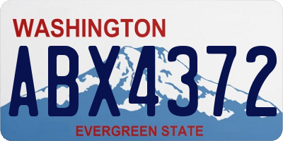 WA license plate ABX4372