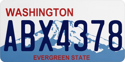 WA license plate ABX4378