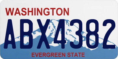WA license plate ABX4382