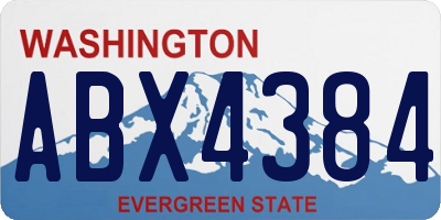 WA license plate ABX4384