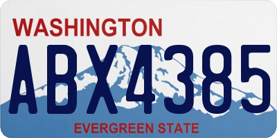 WA license plate ABX4385