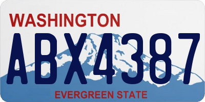 WA license plate ABX4387