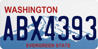 WA license plate ABX4393