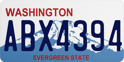 WA license plate ABX4394