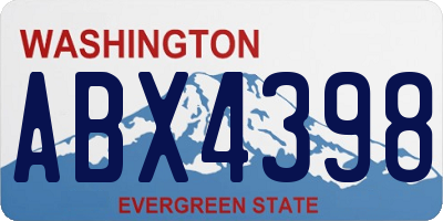 WA license plate ABX4398