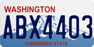 WA license plate ABX4403