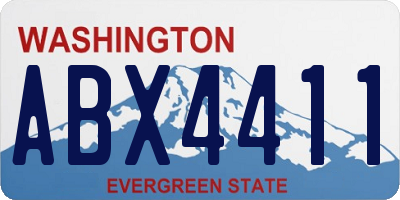 WA license plate ABX4411