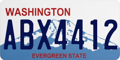 WA license plate ABX4412