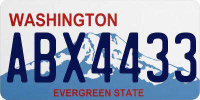 WA license plate ABX4433