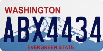 WA license plate ABX4434