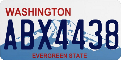 WA license plate ABX4438