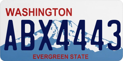 WA license plate ABX4443