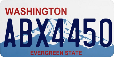 WA license plate ABX4450