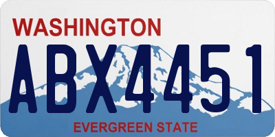 WA license plate ABX4451