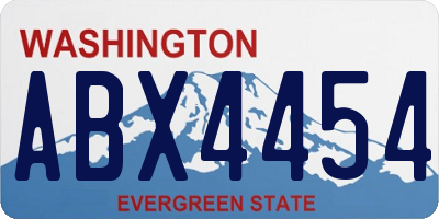 WA license plate ABX4454