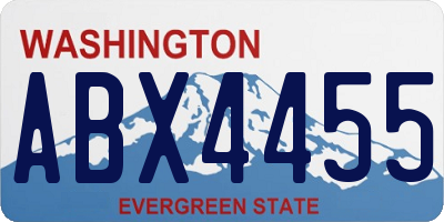 WA license plate ABX4455