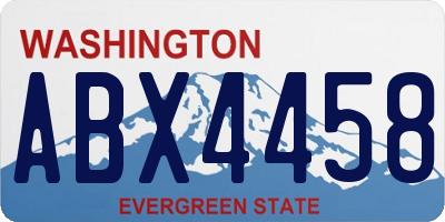 WA license plate ABX4458