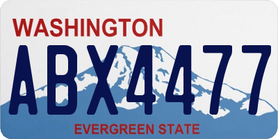 WA license plate ABX4477