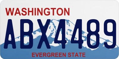 WA license plate ABX4489