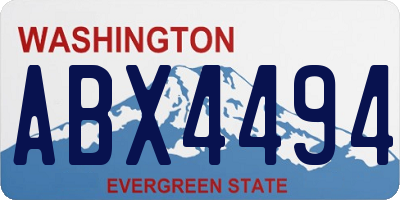WA license plate ABX4494