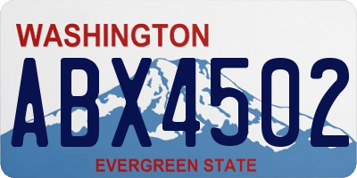 WA license plate ABX4502
