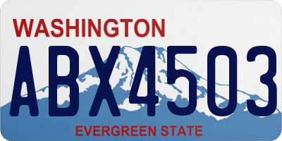 WA license plate ABX4503
