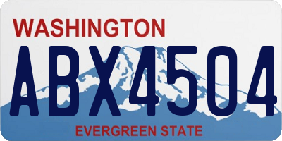 WA license plate ABX4504
