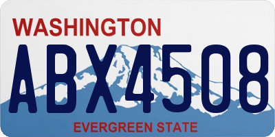 WA license plate ABX4508
