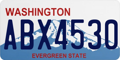 WA license plate ABX4530