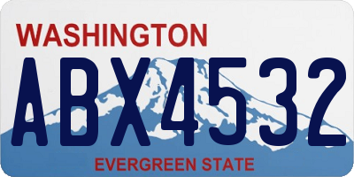 WA license plate ABX4532