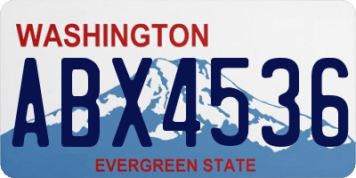 WA license plate ABX4536