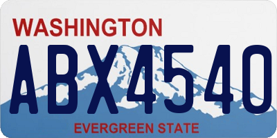WA license plate ABX4540