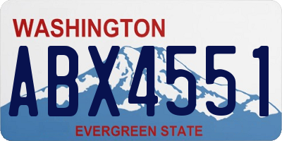 WA license plate ABX4551