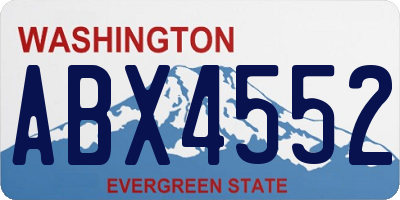 WA license plate ABX4552