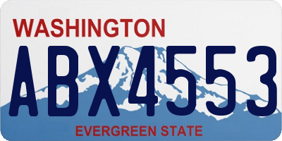 WA license plate ABX4553