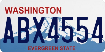 WA license plate ABX4554