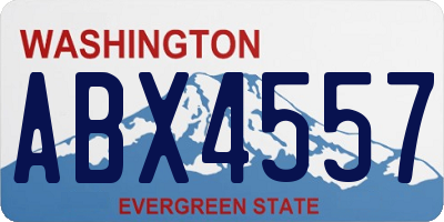 WA license plate ABX4557