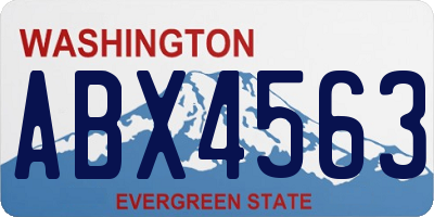 WA license plate ABX4563