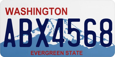 WA license plate ABX4568
