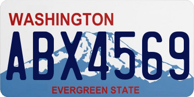 WA license plate ABX4569