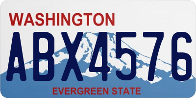WA license plate ABX4576