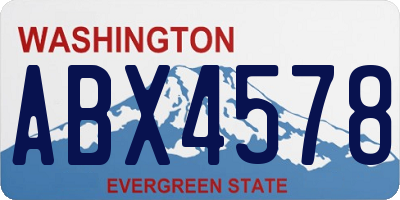 WA license plate ABX4578