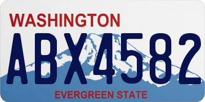 WA license plate ABX4582