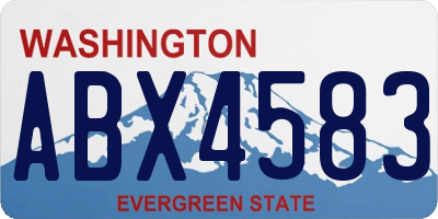 WA license plate ABX4583