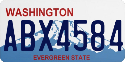 WA license plate ABX4584