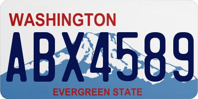 WA license plate ABX4589